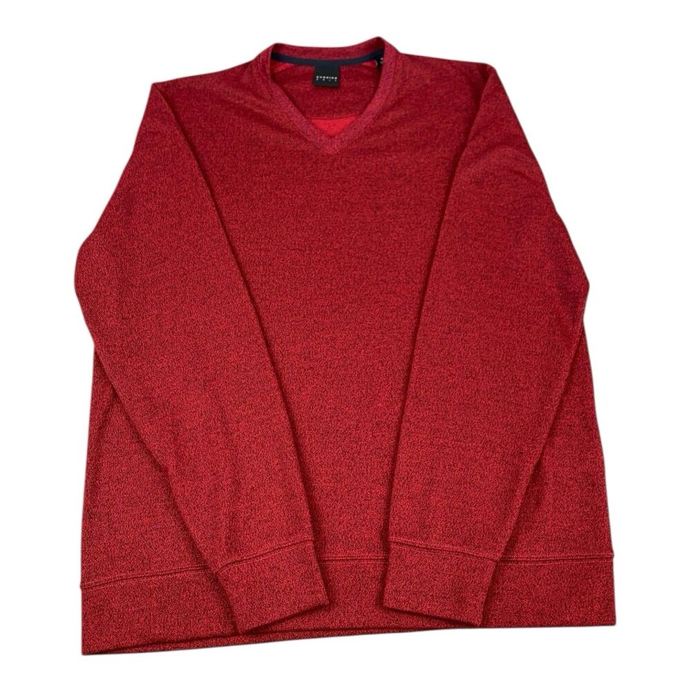 Dunning Golf V-Neck Long Sleeve Sweater, Heather Red, Men’s Size Medium, NEW